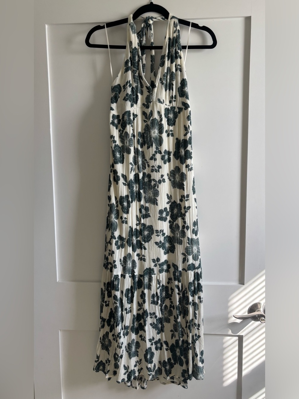 Abercrombie & Fitch Floral Halter Maxi Dress Sage Green Petite SP